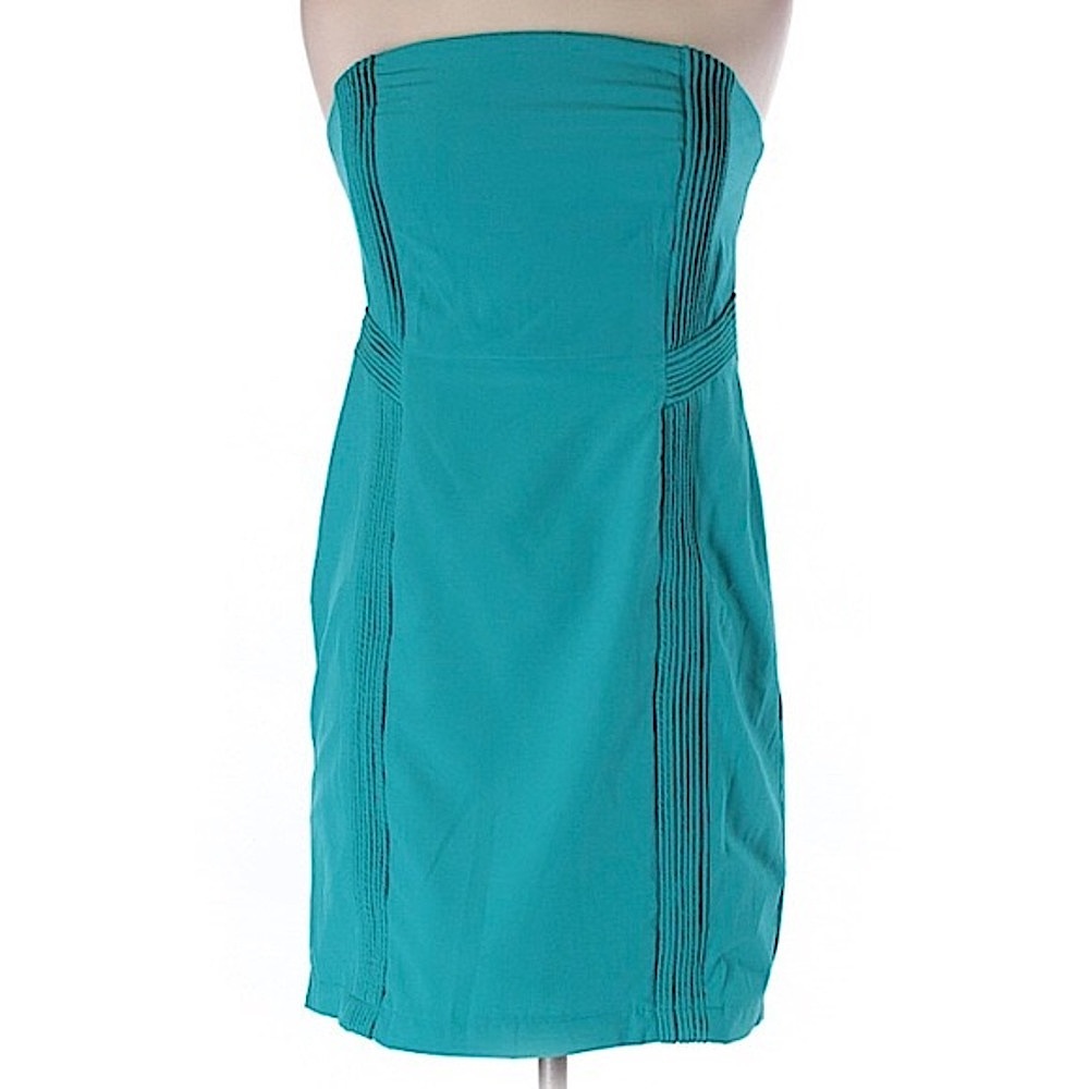 C. Luce Teal Strapless Dress